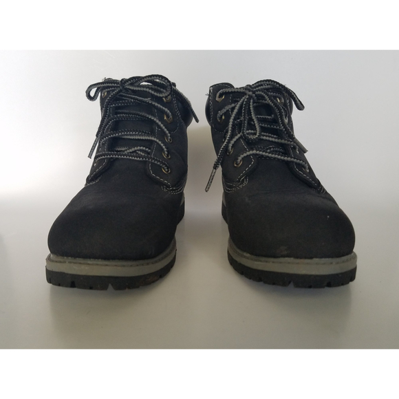 Faded Glory Black Kids Laced Up Boots Shoe Size 1 Youth - Picture 7 of 12
